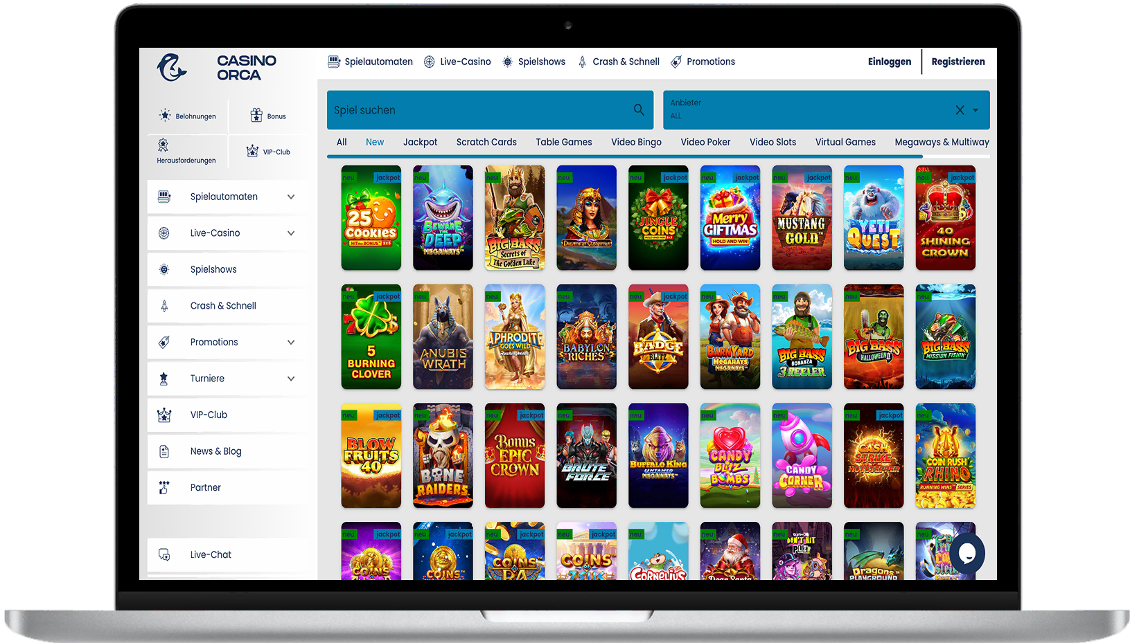 Andere Spiele bei Orca Casino